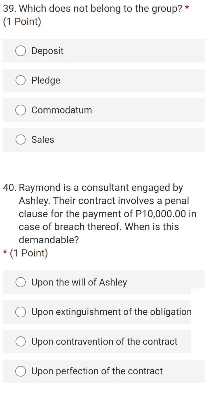  39. Which does not belong to the group? * (1 Point)