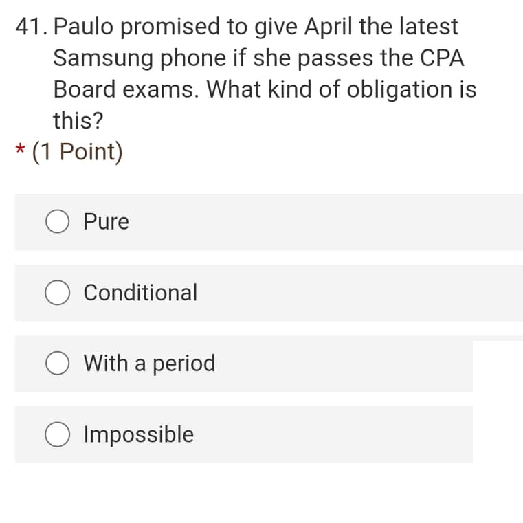 of the contract 41. Paulo promised to give April the latest Samsung