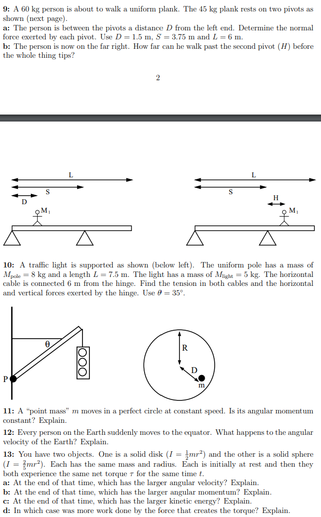 588 N, 441 N, 0.56 m right 10: 49 N, 127 N,