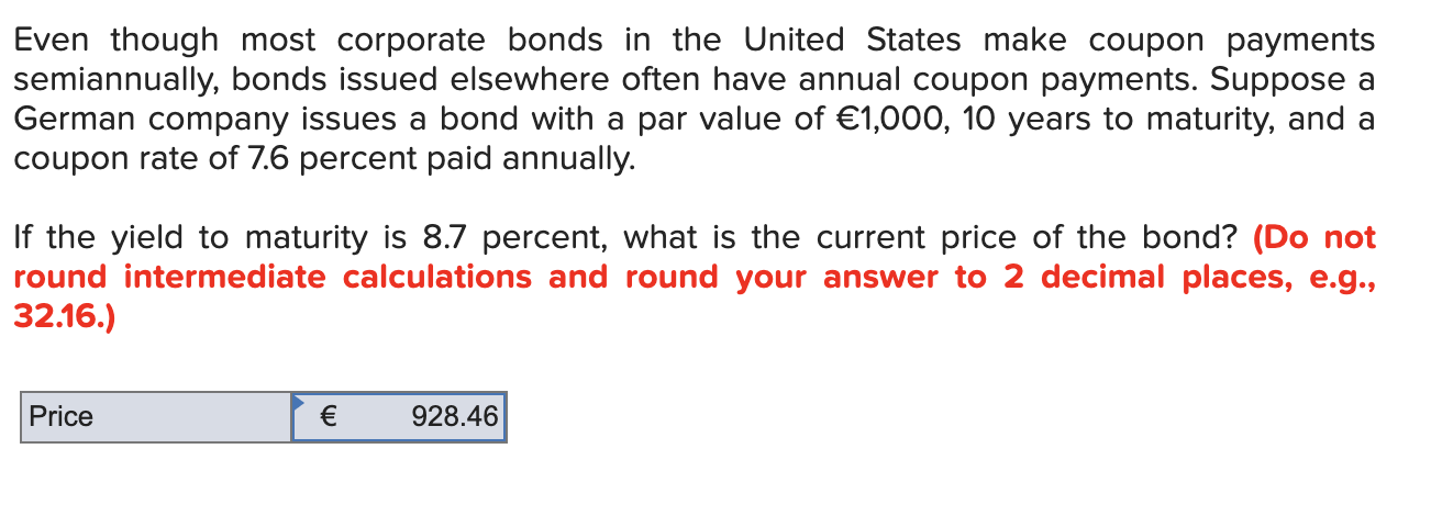 Is my answer correct? Even though most corporate bonds in the United