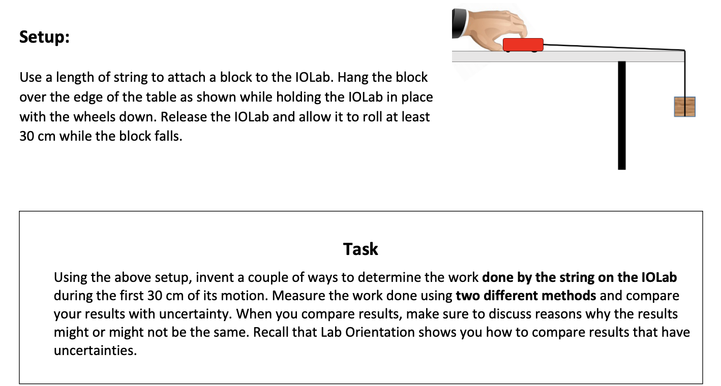 Release the |0OLab and allow it to roll at least 30 cm