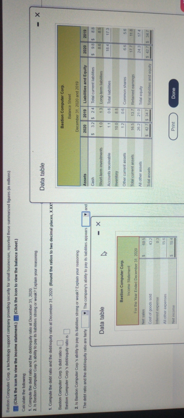 Solve this Bastion Computer Corp, a technology support company providing security for