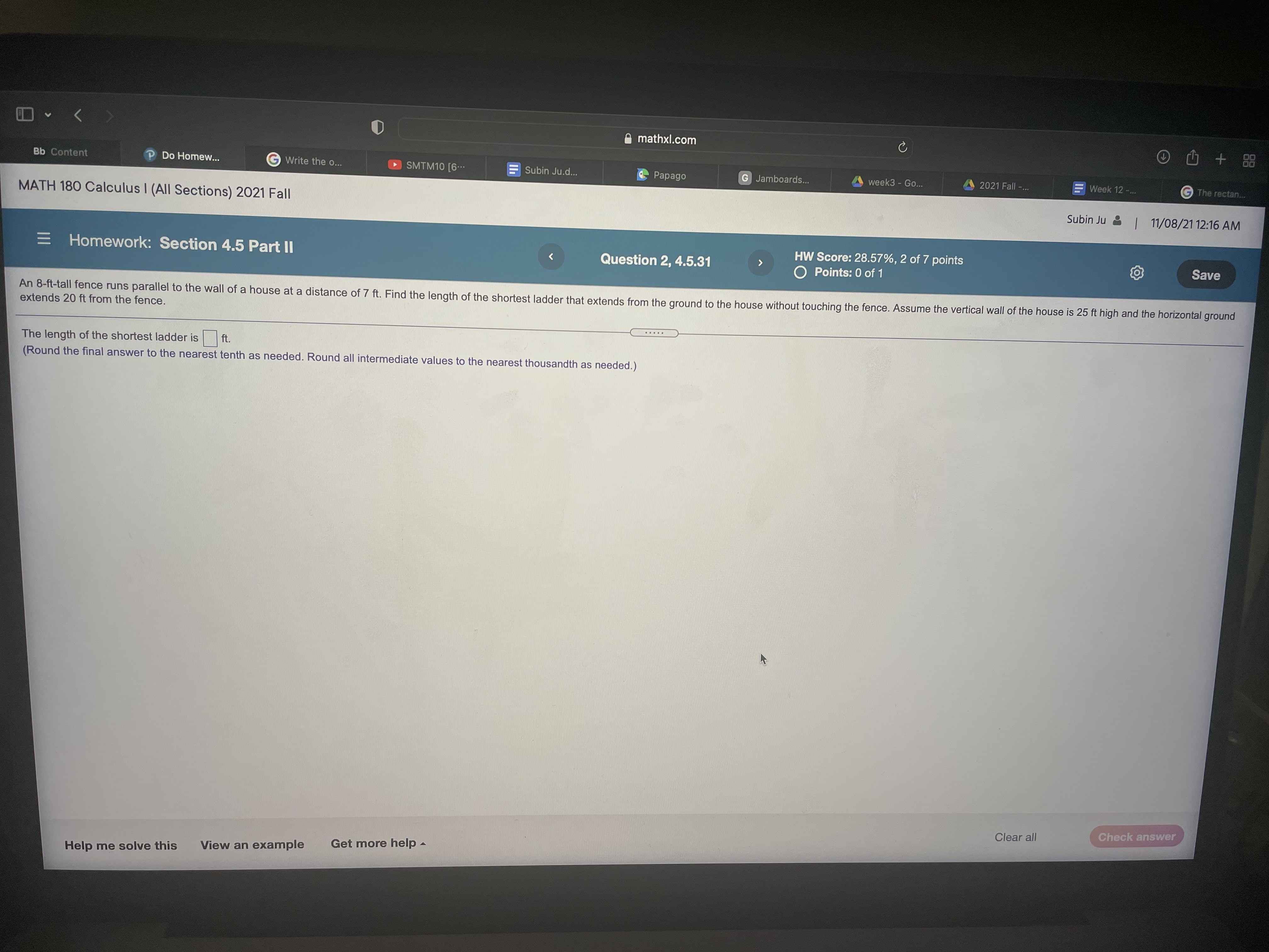 Section 4.5 Part II Question 4, 4.5.27 HW Score: 28.57%, 2 of