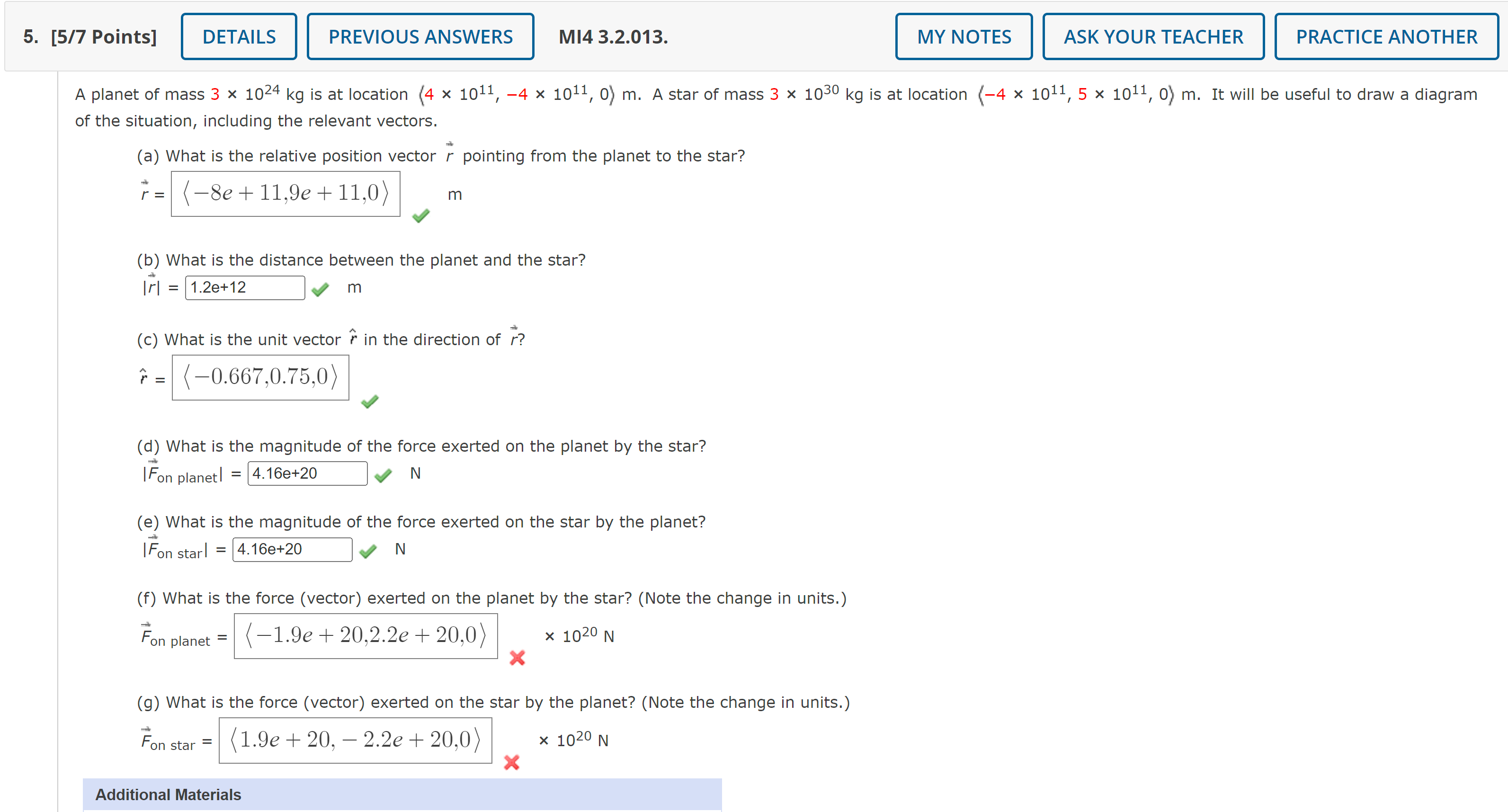 Im having trouble with the last 2. 5. [5/7 Points] DETAILS PREVIOUS