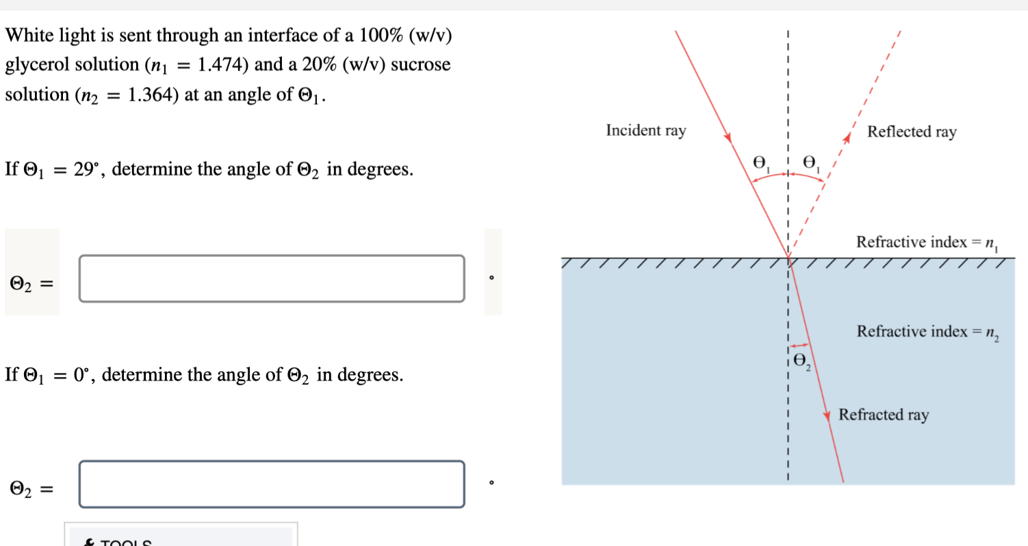 need help in this White light is sent through an interface of