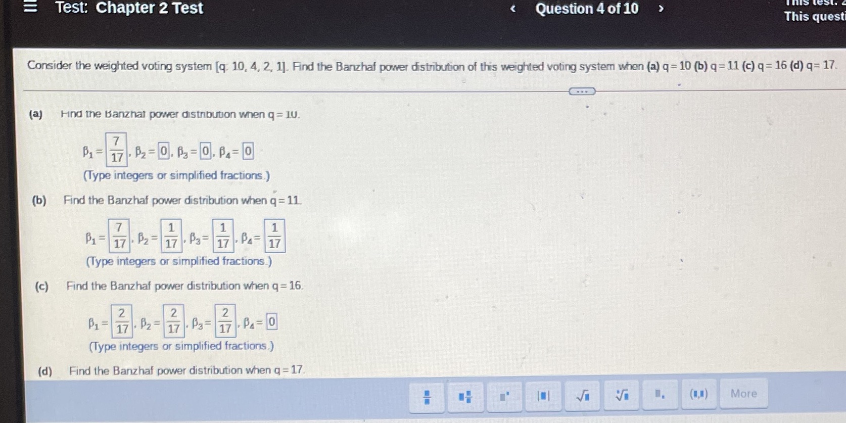  Test: Chapter 2 Test Question 4 of 10 > This test.