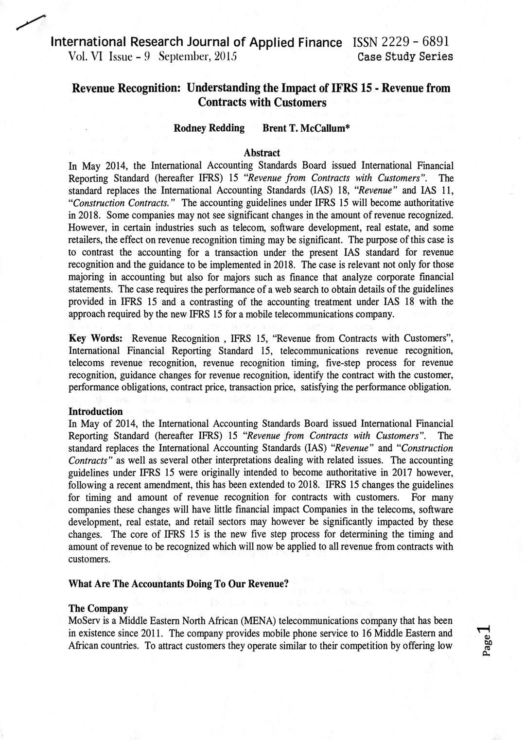 - 6891 Vol. V1 Issue - 9 September, 20 [5 Case Study