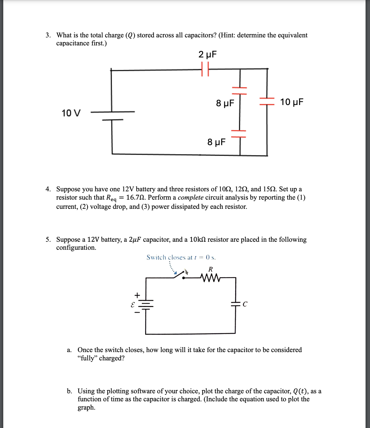 filling in the (1) name, (2) schematic symbol, and (3) function of