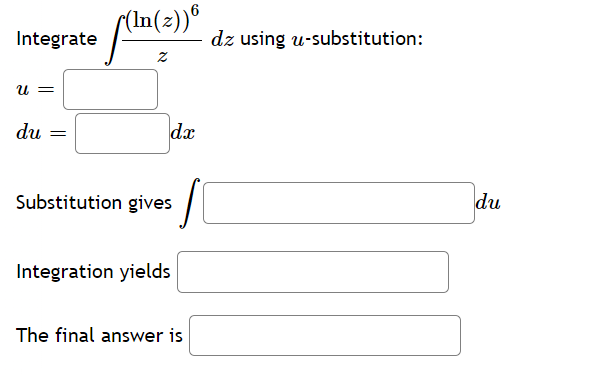 V9 + r dr using u-substitution: U = du = dr Substitution