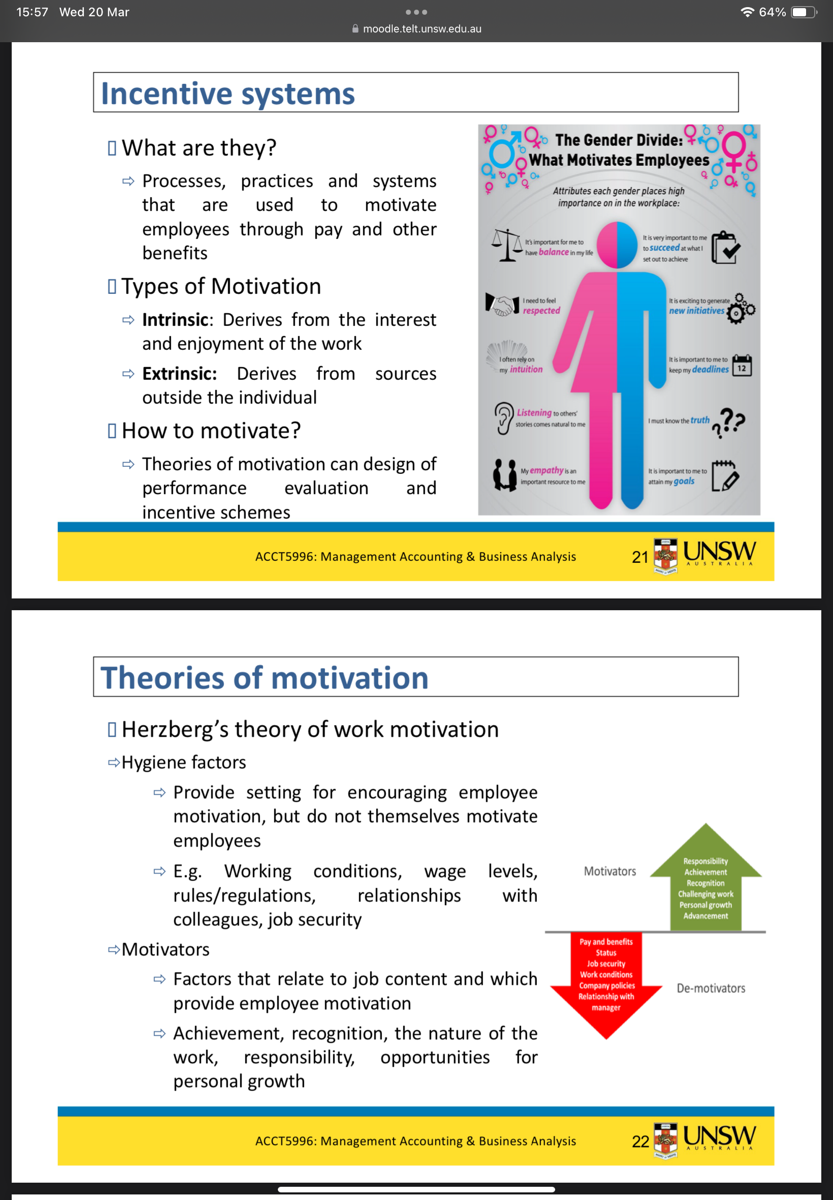 The following 3 parts need to be addressed in the content (1)