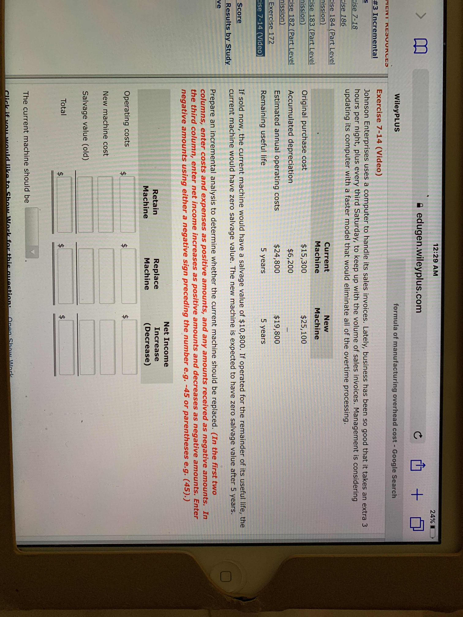  12:29 AM > 24% a edugen.wileyplus.com U WileyPLUS MENT RESOURCES formula
