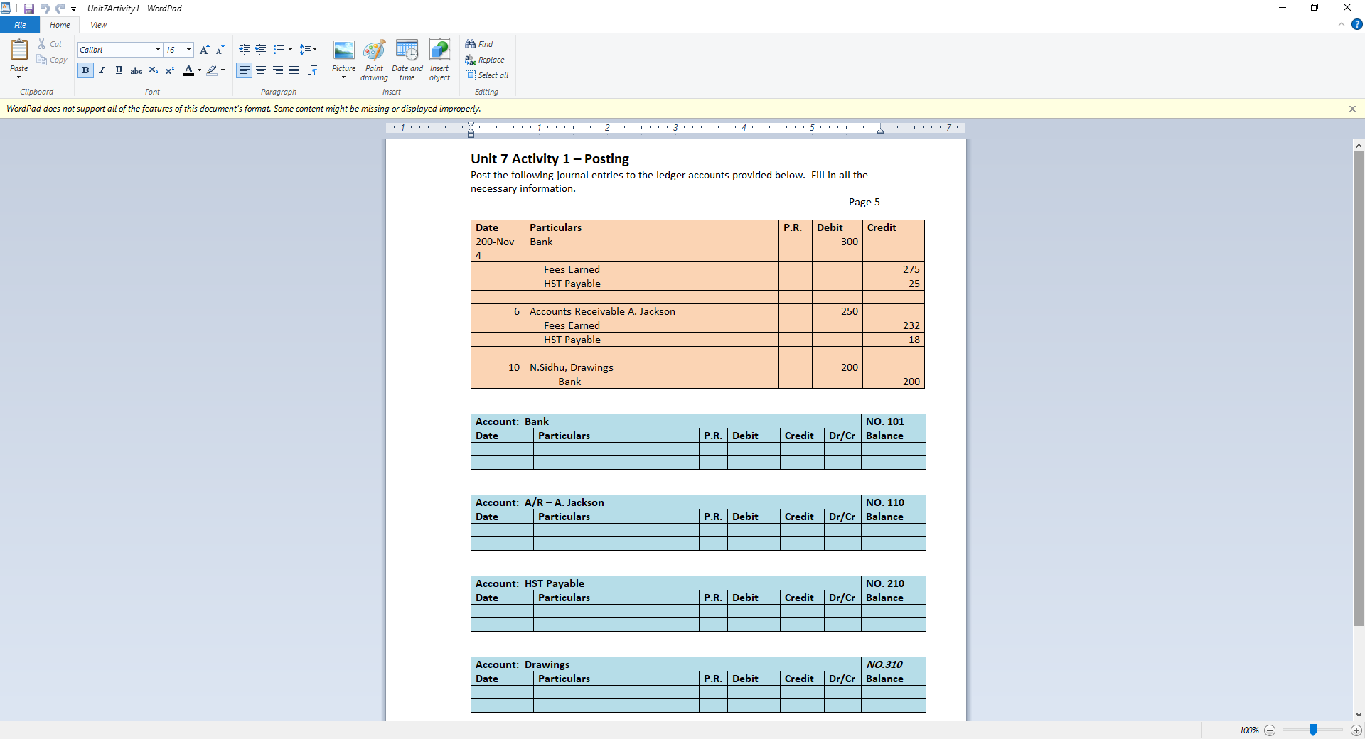 - WordPad X File Home View & Cut Calibri - 16 "