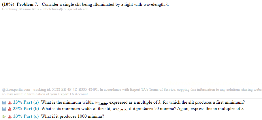 1s its mimmum width of the slit, W50, min- if 1t produces