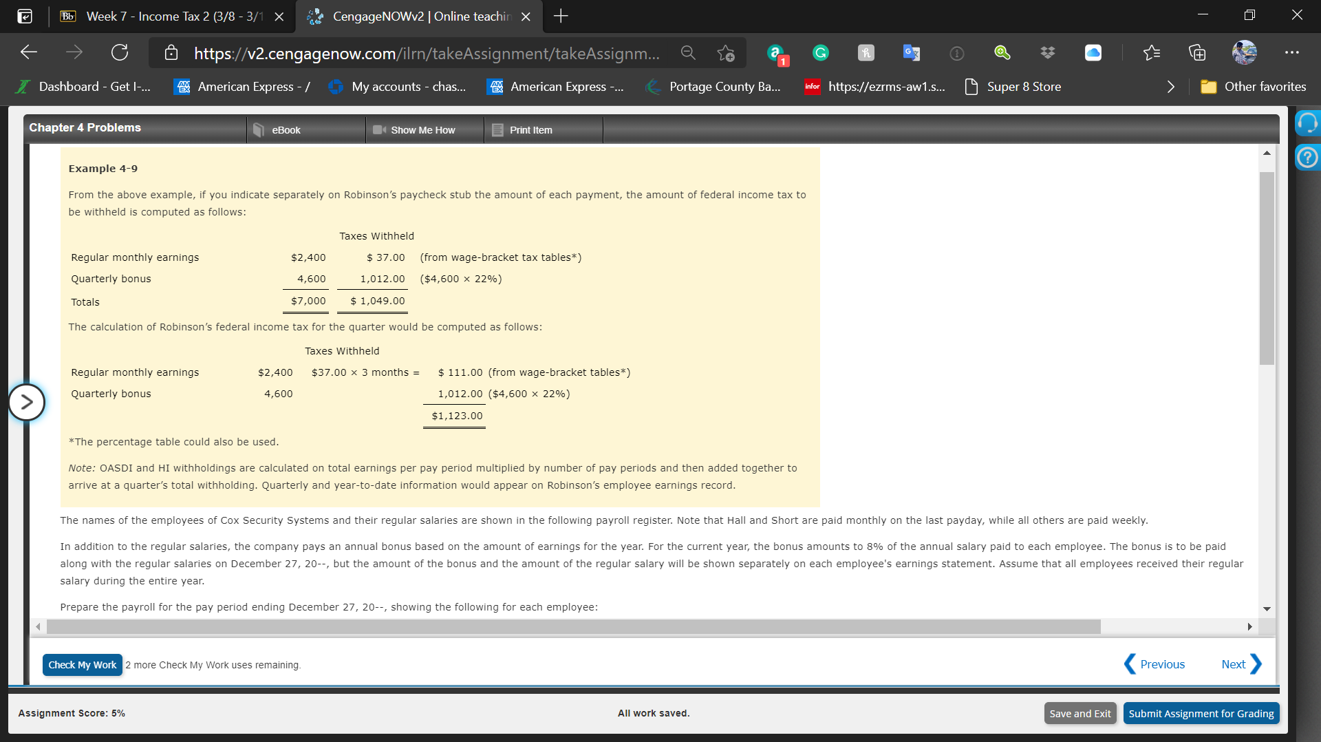  I need answers to this textbook sample questions Bb Week 7