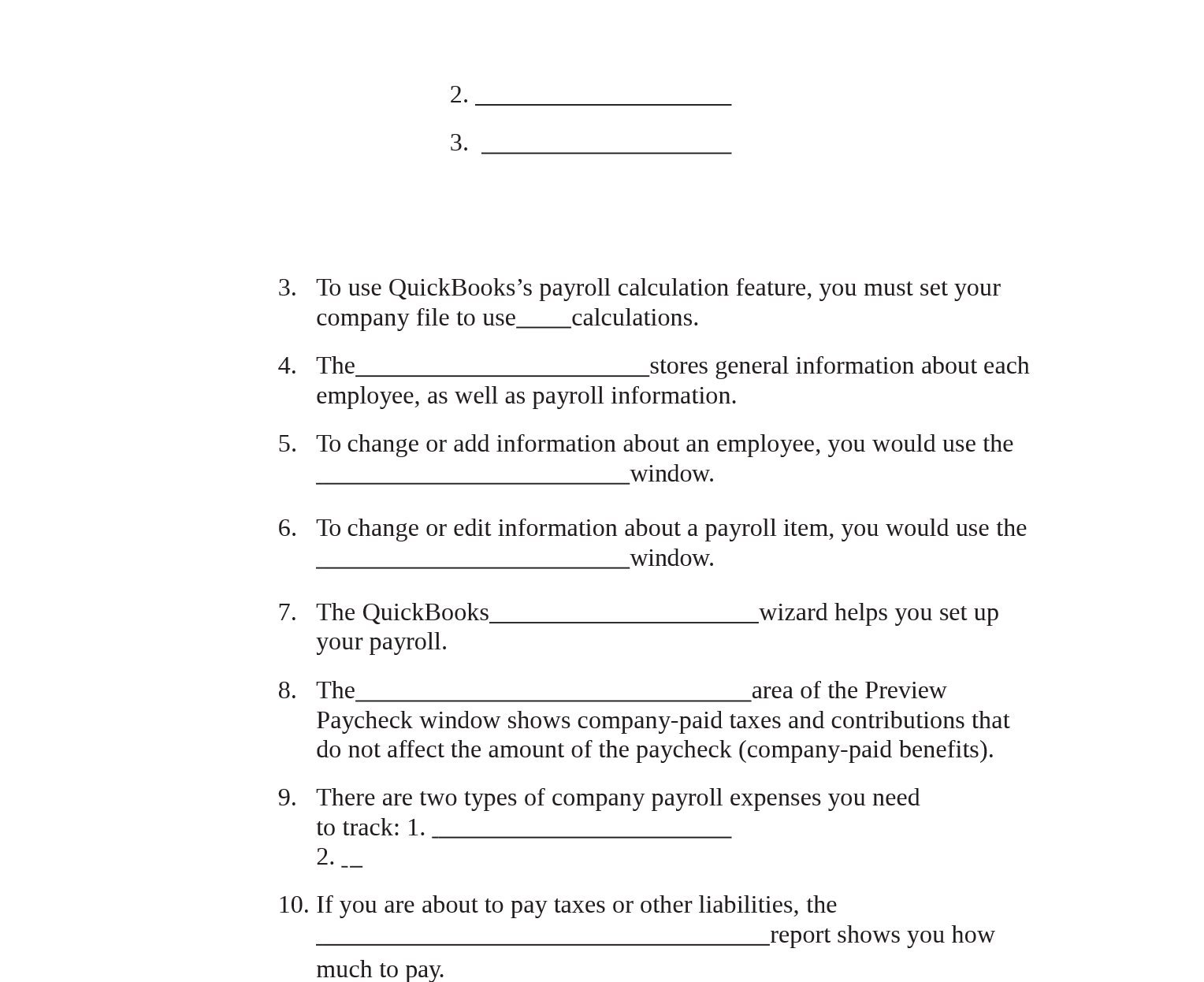 company file to use calculations. The stores general information about each employee,