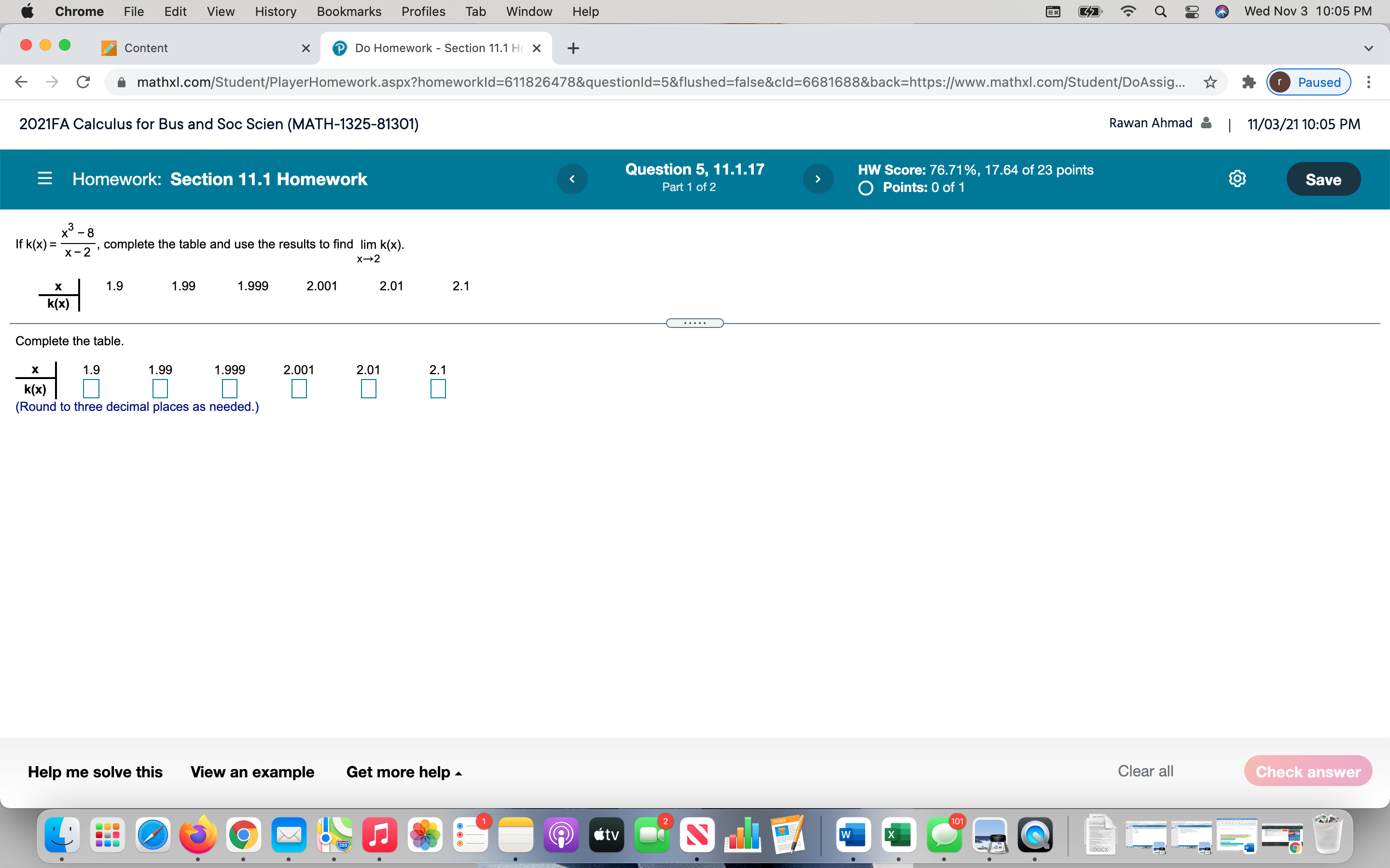 Profiles Tab Window Help Q Wed Nov 3 10:05 PM .. .