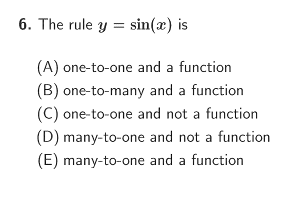 (E) manytoone and a function