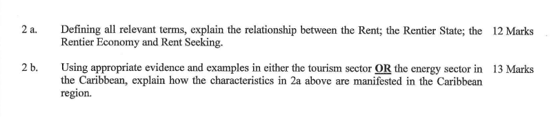 Rent; the Rentier State; the 12 Marks Rentier Economy and Rent Seeking.