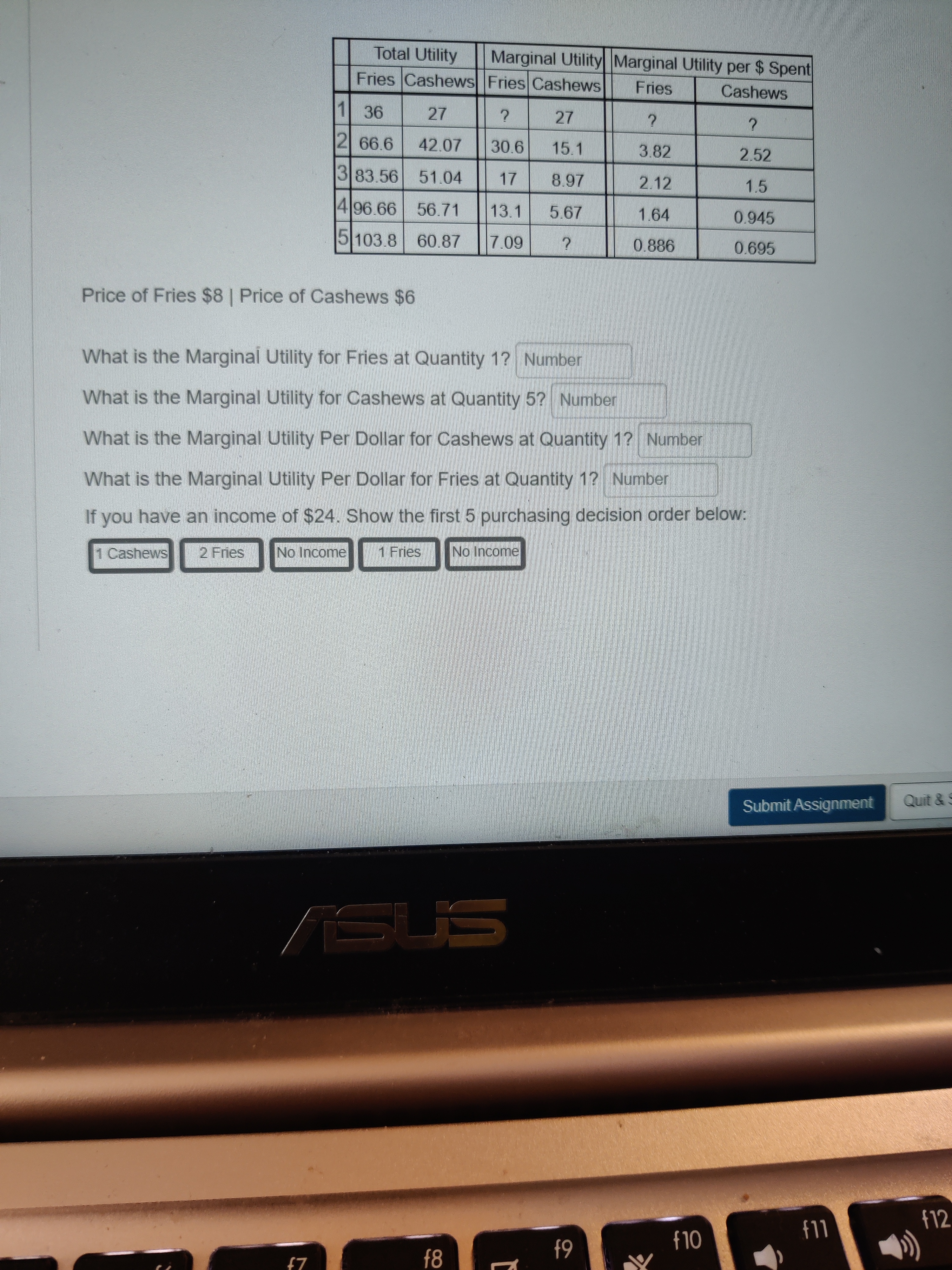 Total Utility Fries Cashews 27 2 666 4267 3 8356 5164 49666