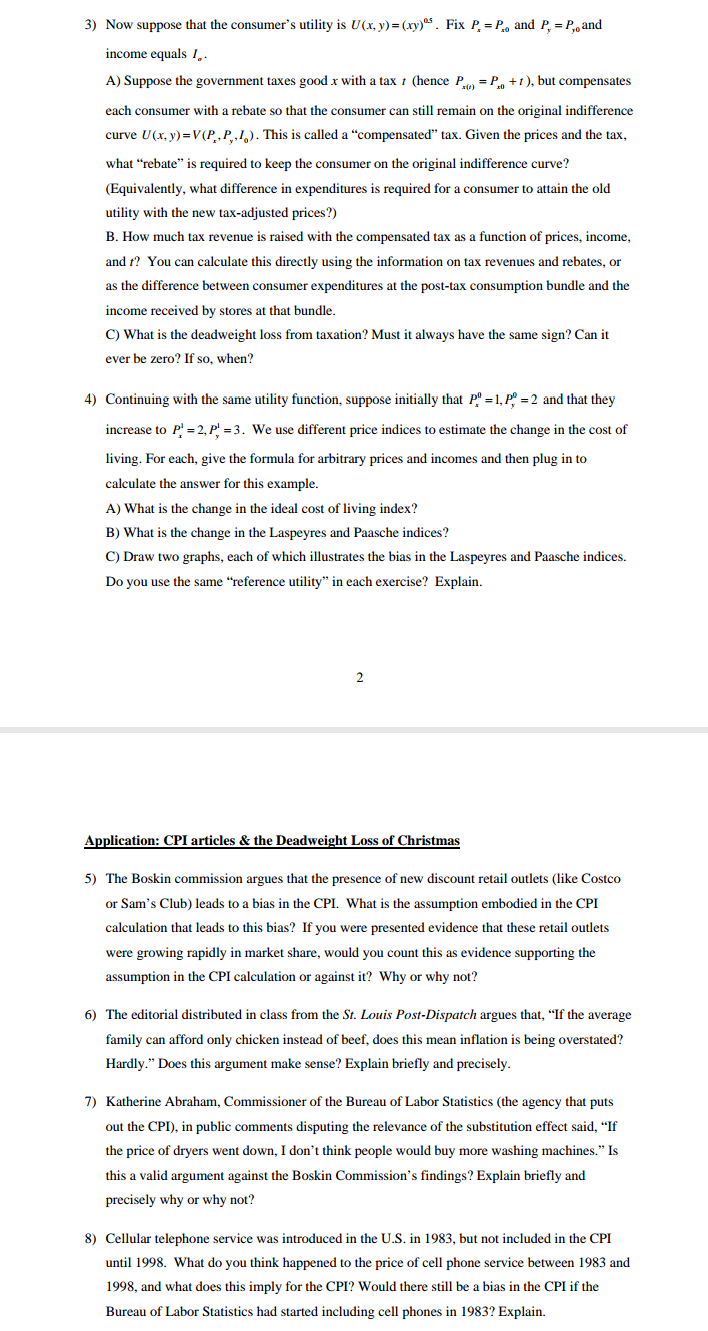 relative price of clothing is given by Po/ Pp = 1/2. (1