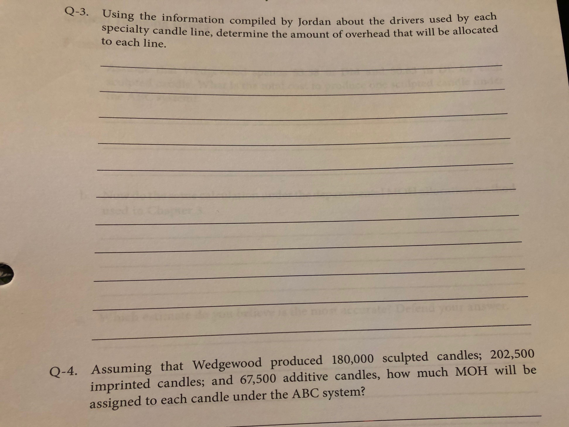 on warehouse 25% 75% 1009 6 Depreciation 100% 100 7 Utilities 45%