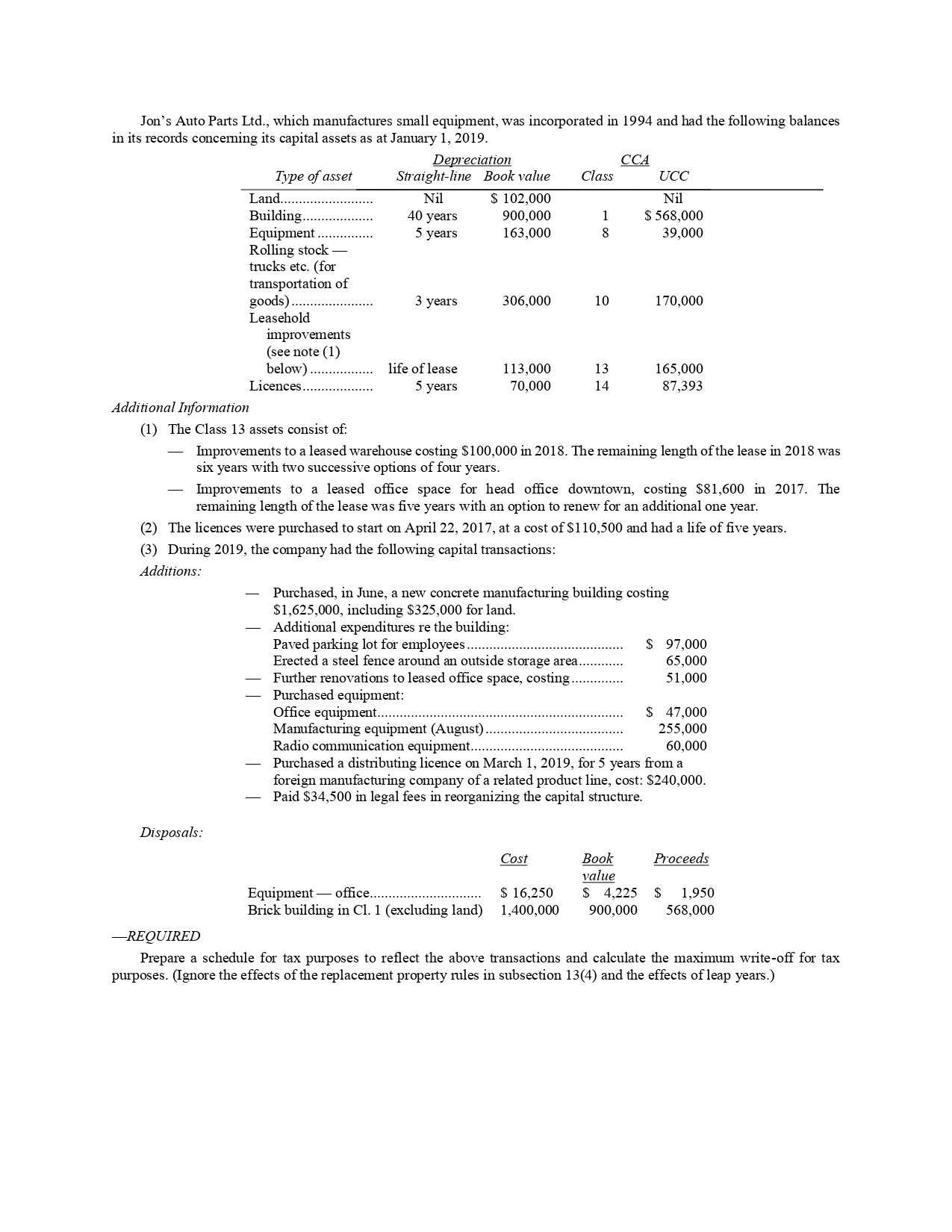 can you please help me do it asap Jon's Auto Parts Ltd.,