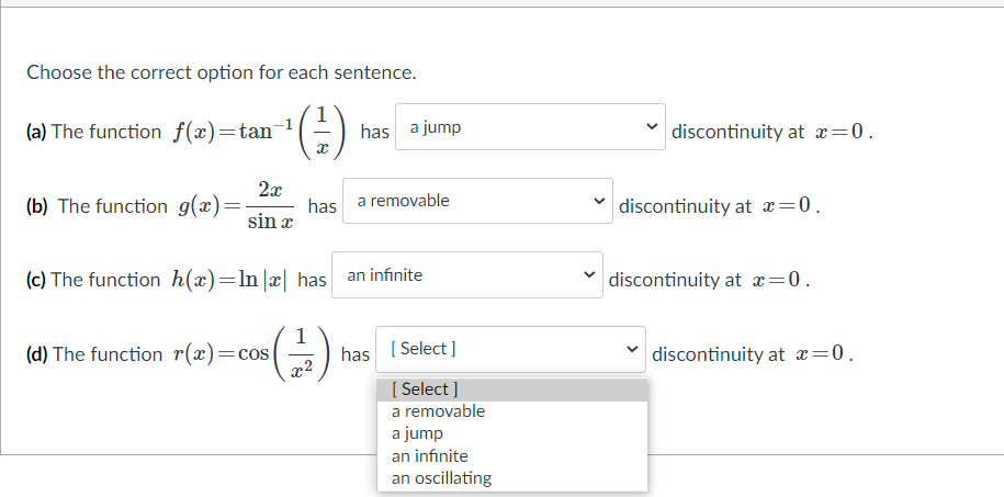 I need help just with question (d) and the answer should be