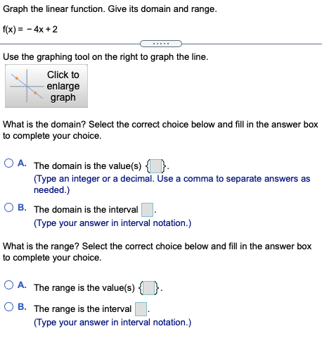 - 4x +2 Use the graphing tool on the right to graph