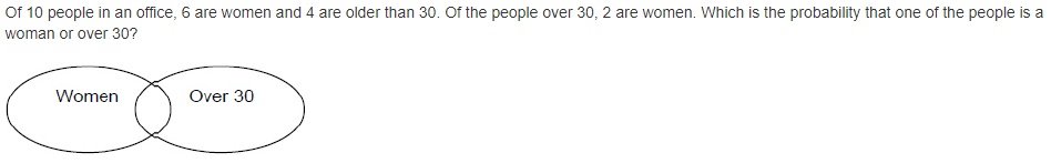 number cubes. Match each event with the correct subset of the sample