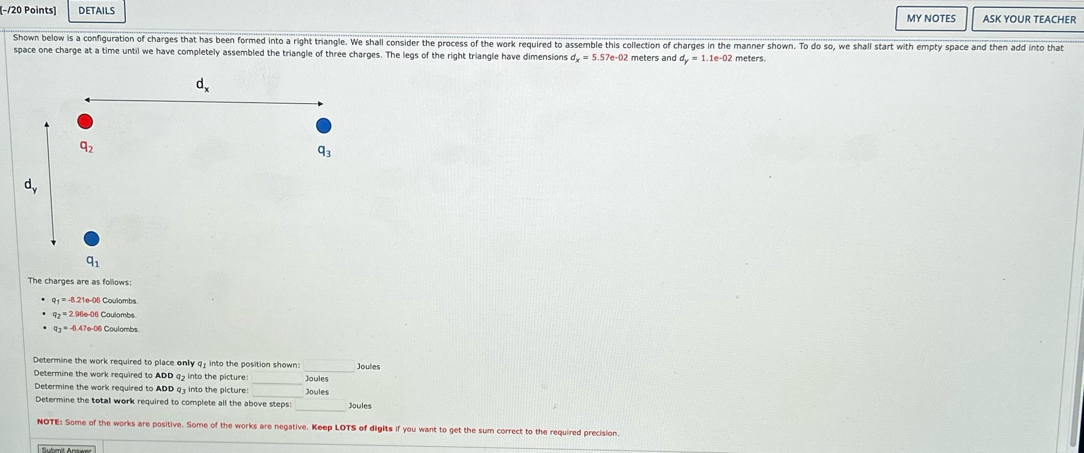 Solve everything thanks MY NOTES ASK YOUR TEACHER (-/20 Points] DETAILS Shown