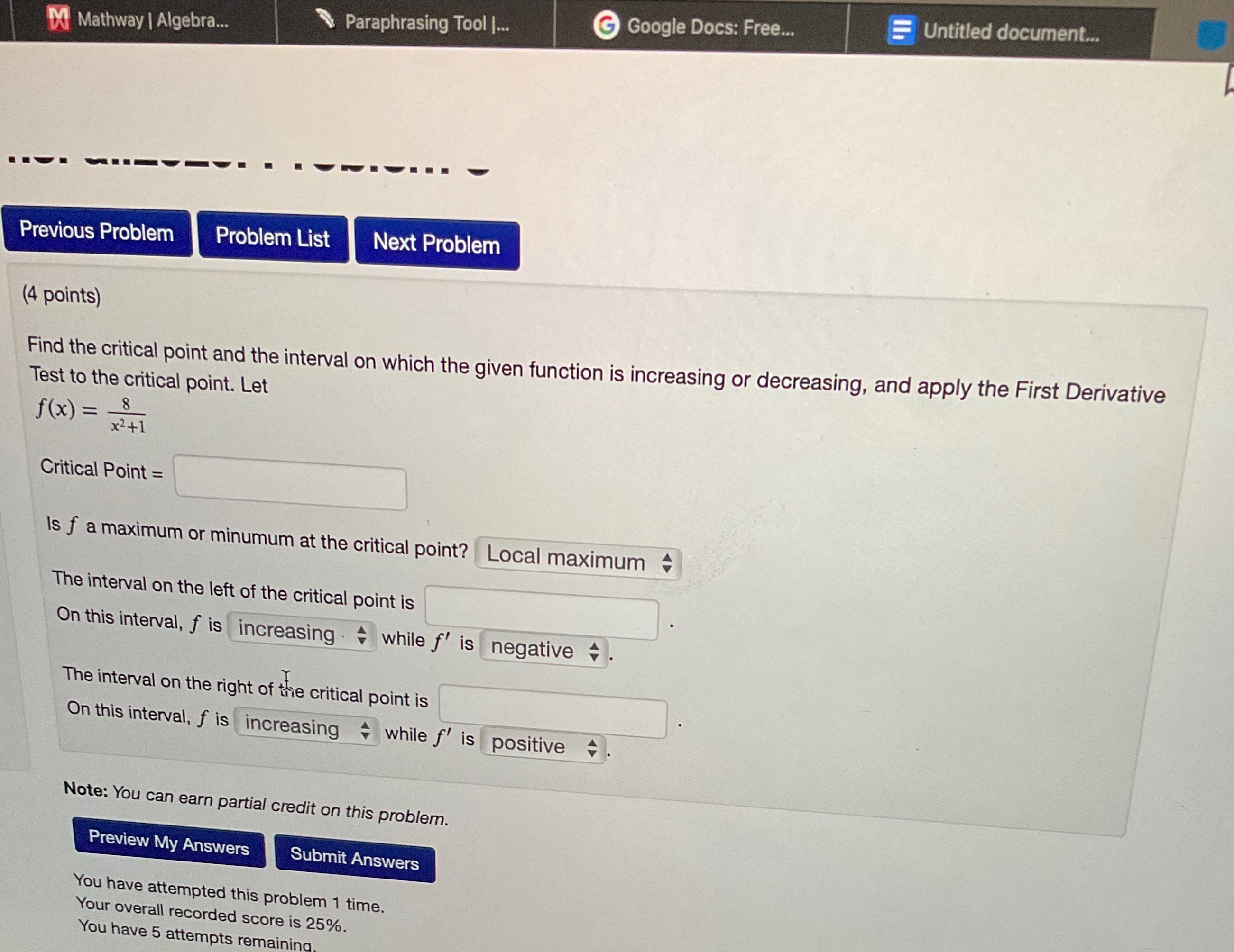  Untitled document. Paraphrasing Tool |. G Google Docs: Free. D Mathway