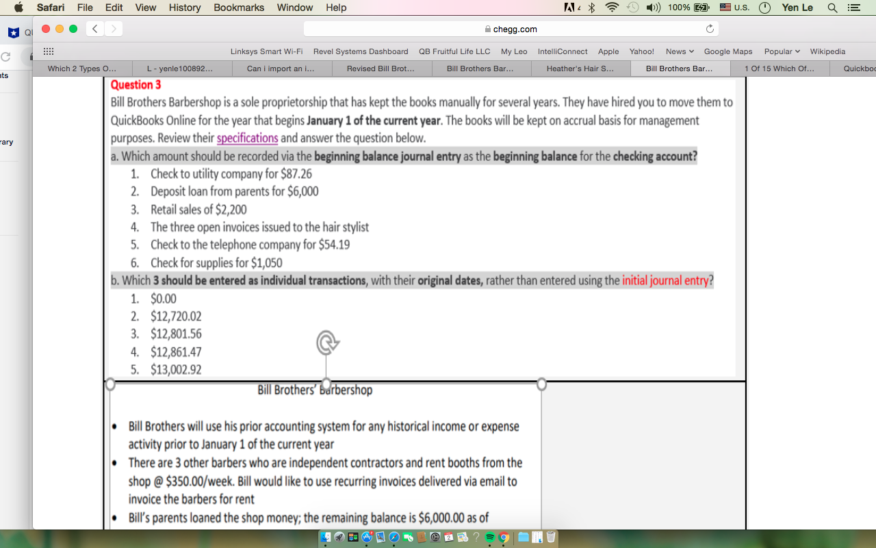 a/ Which amount should be recorded via the begining balance journal