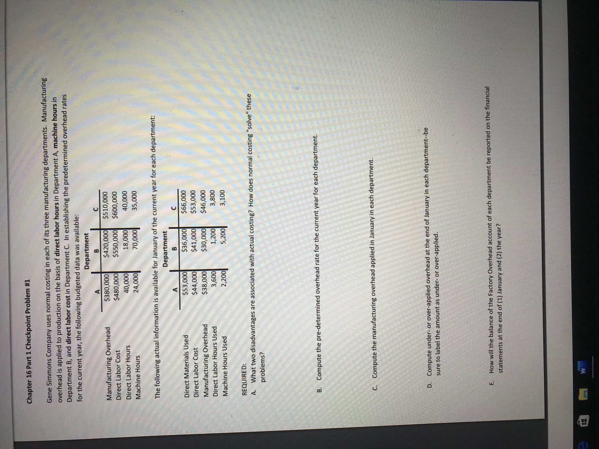 I need help in this Problem please Chapter 16 Part 1