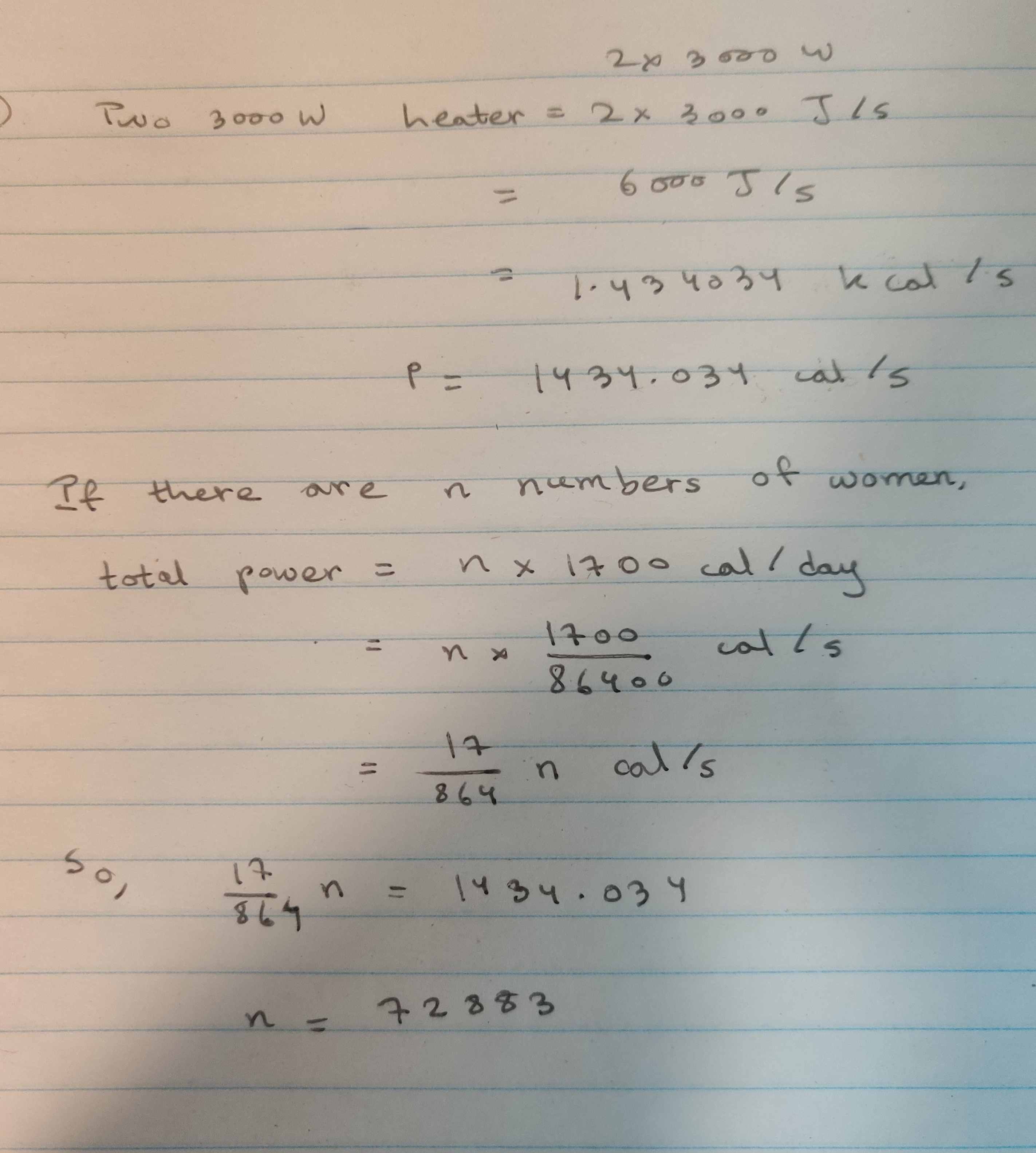 cal 15 P = 1434. 034 cat /5 If there are n