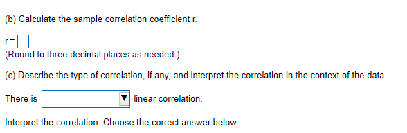 Display the data in a scatter plot. Choose the correct graph below.