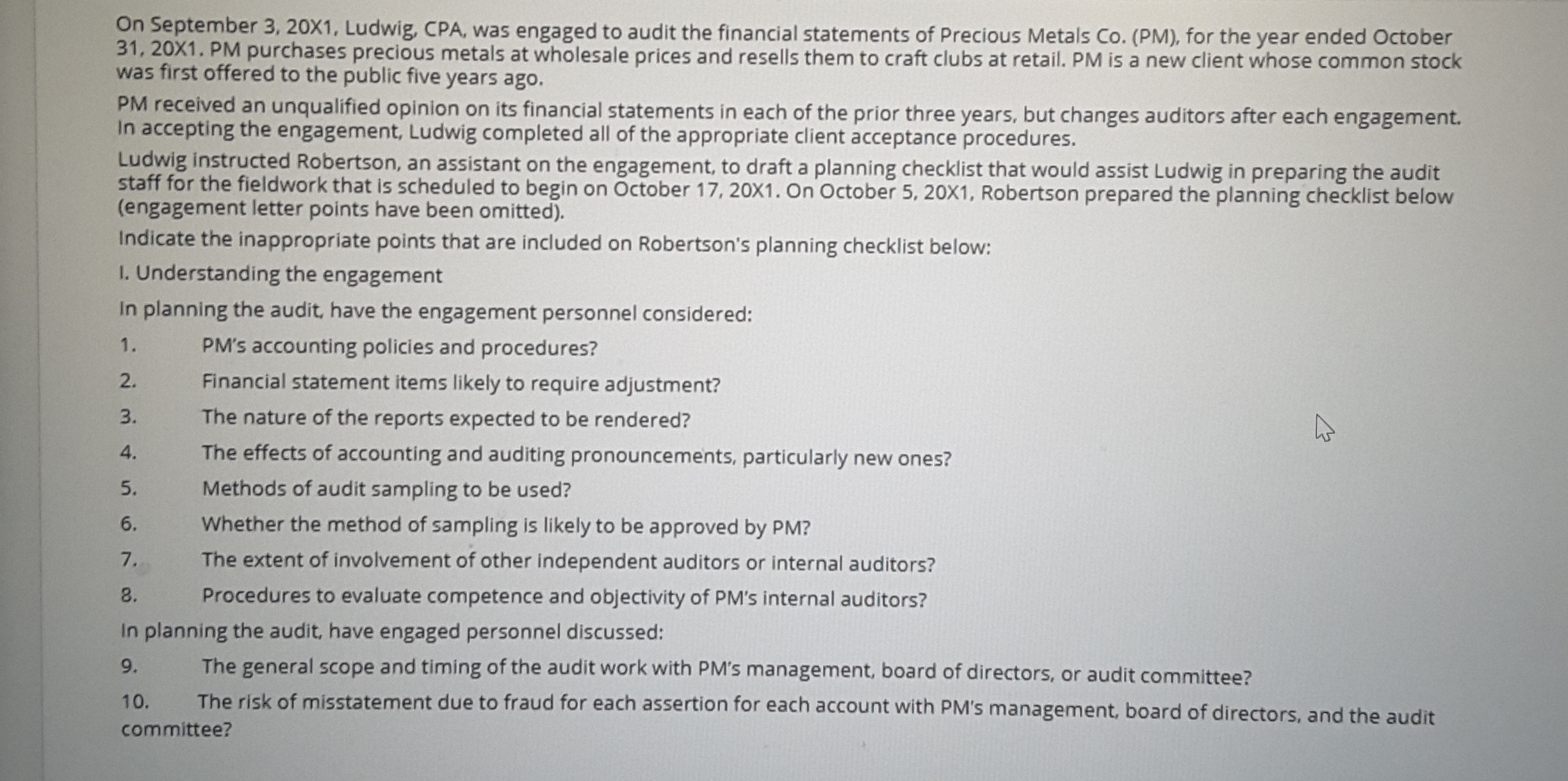 Please help me to answer this problem. On September 3, 20X1, Ludwig,