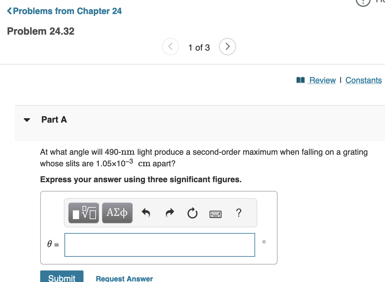 Express your answer using two significant figures. Submit Previous Answers Request Answer
