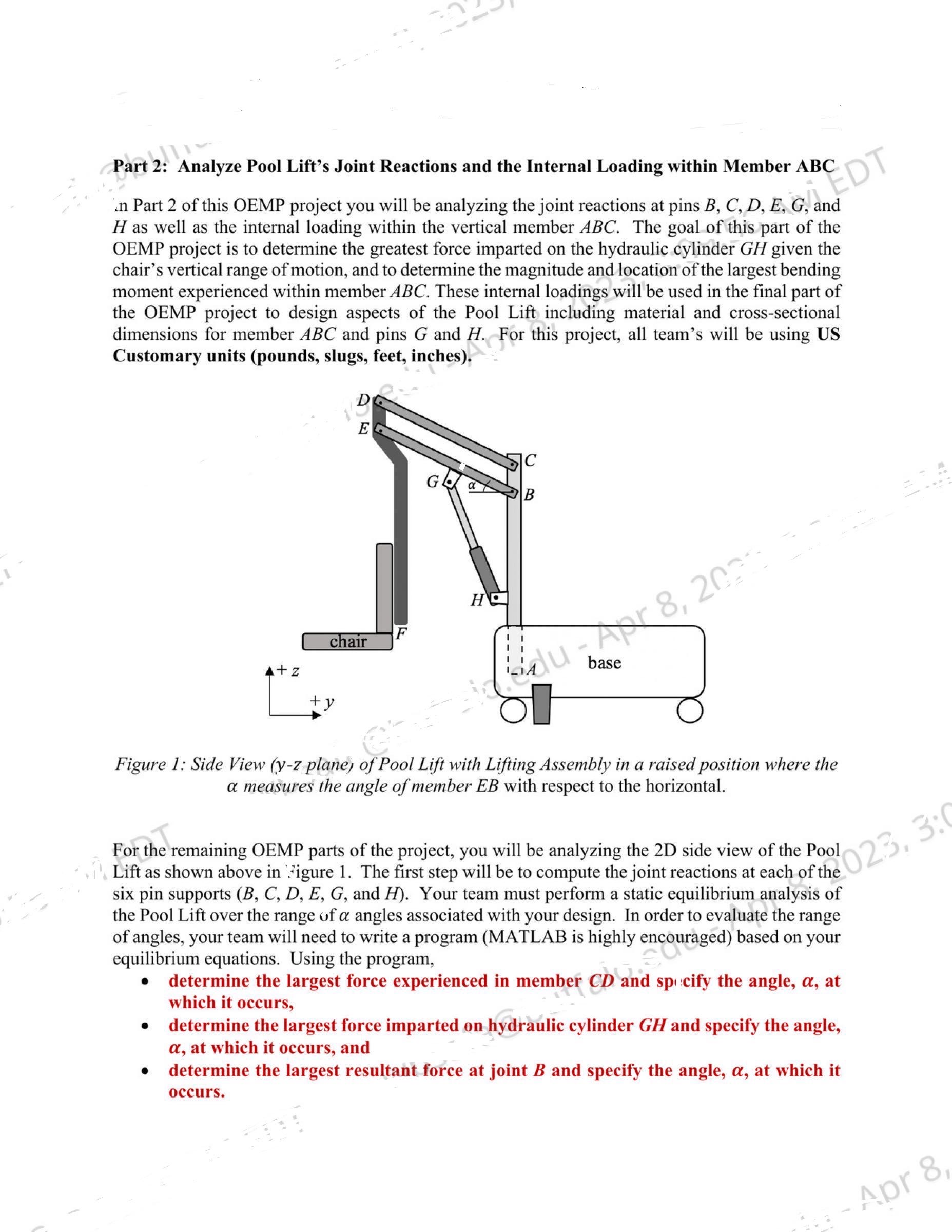 compression throughout the chair's range of motion (2 points) . Explain how