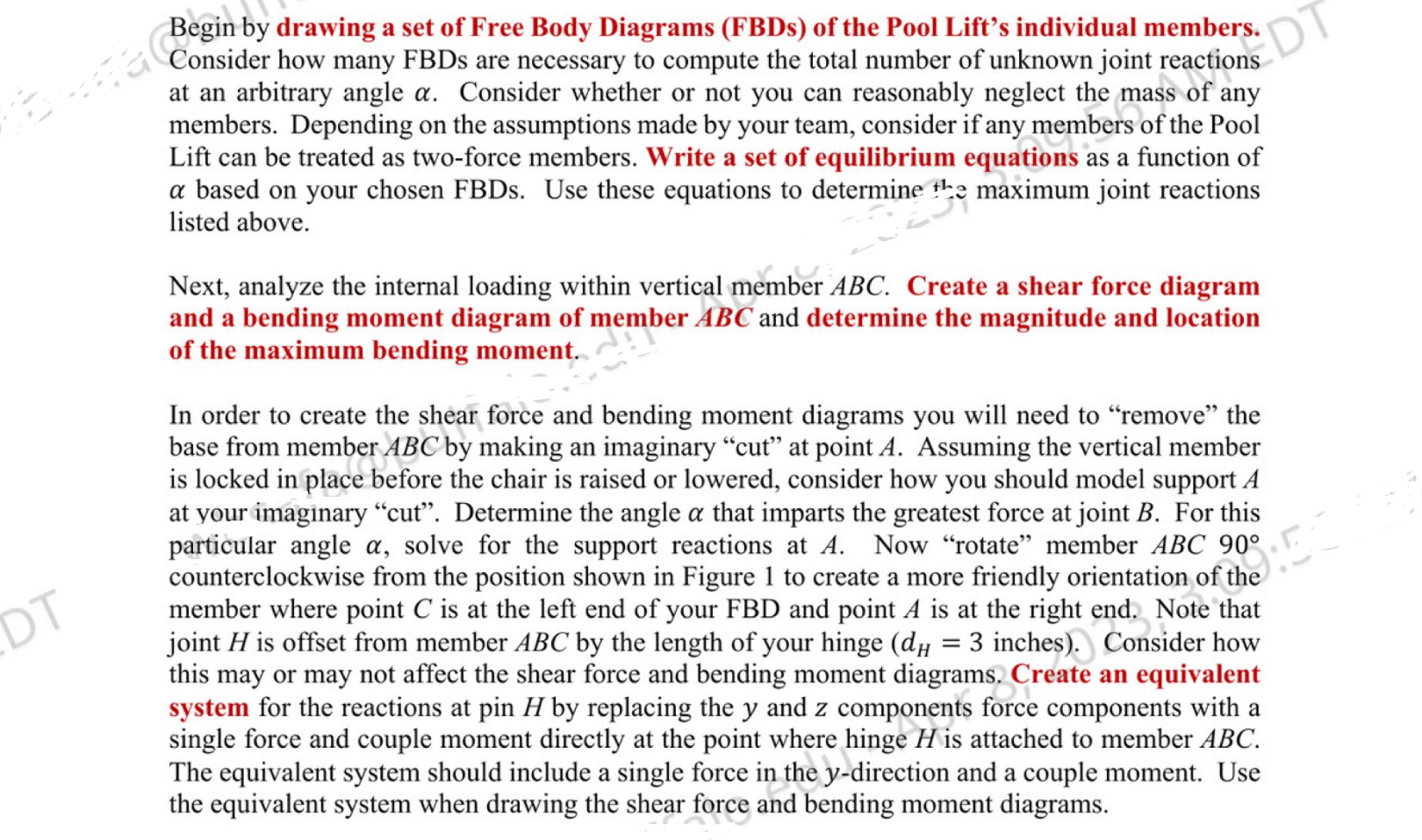 support A was modeled when locked in place. (2 points) . Discuss