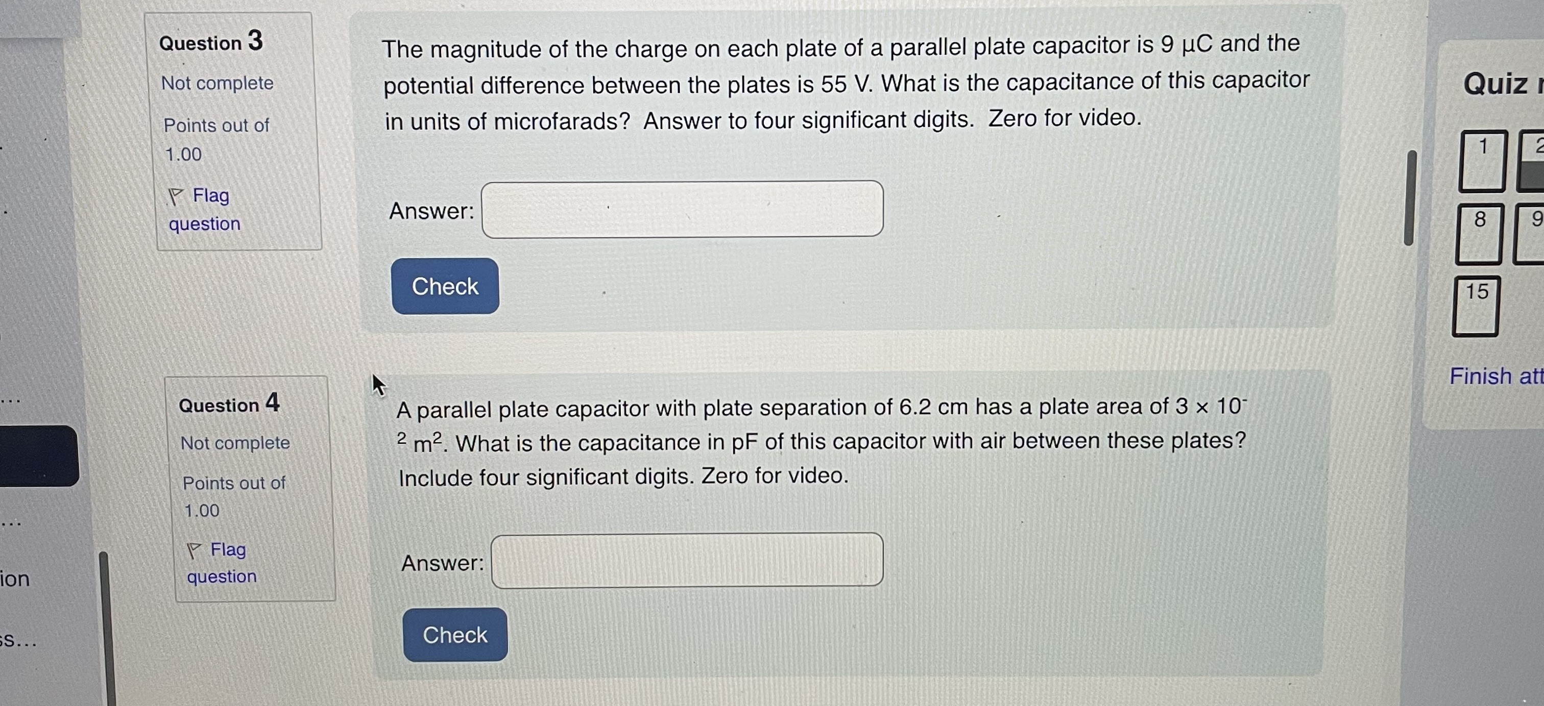 please help. Question 1 What charge appears on the plates of