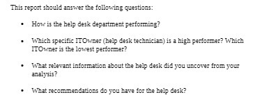 This report should answer the following questions: . How is the