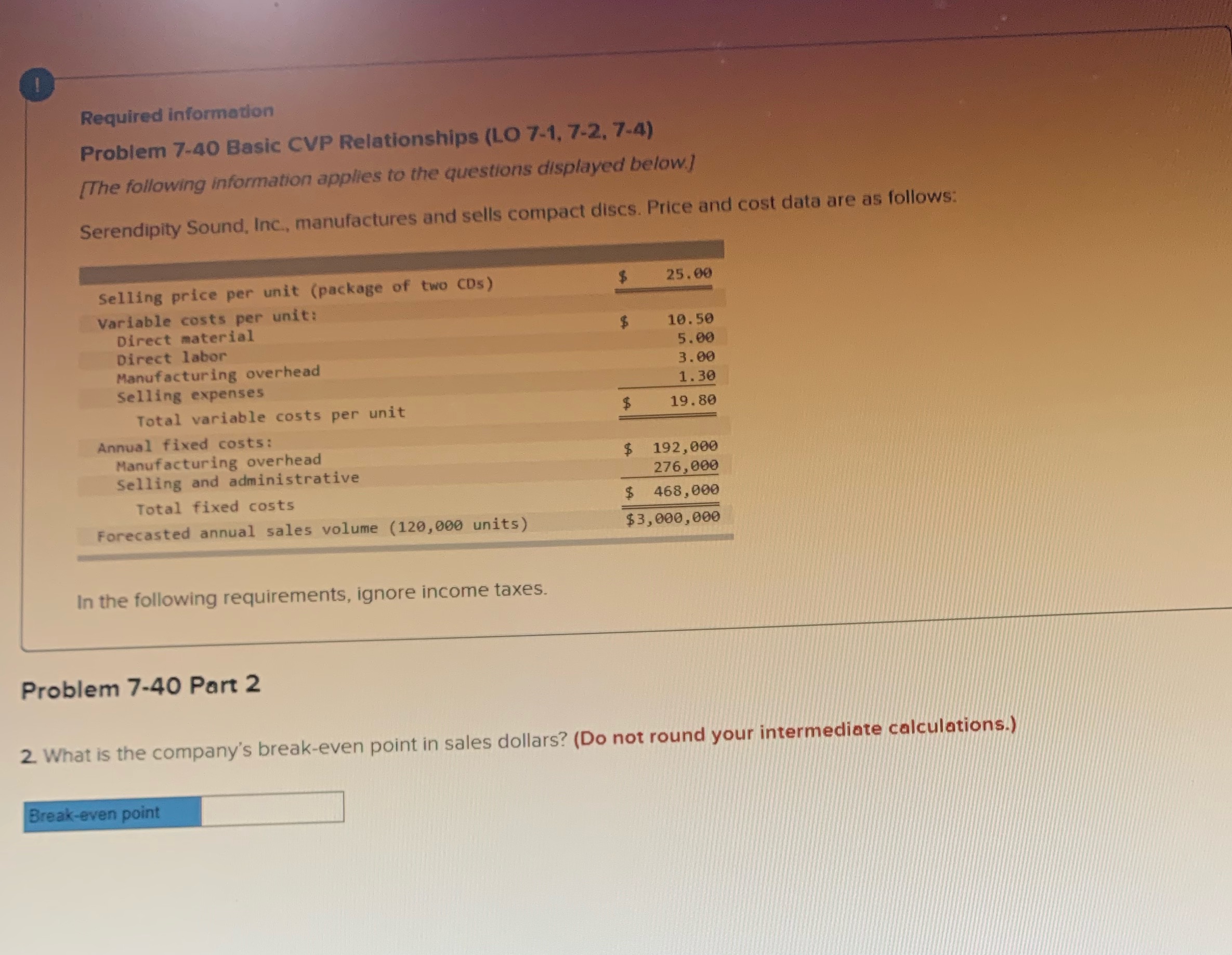 [The following information applies to the questions displayed below] Serendipity Sound, Inc.,