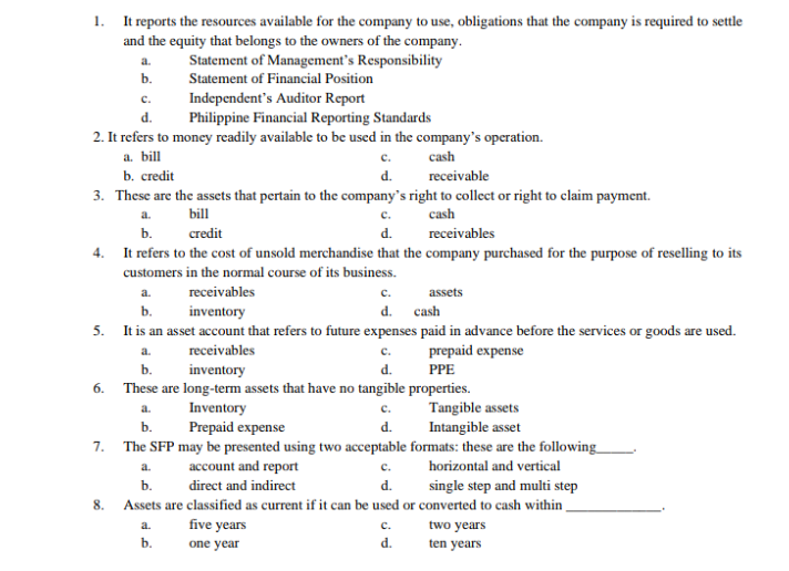 equity that belongs to the owners of the company. a. Statement of