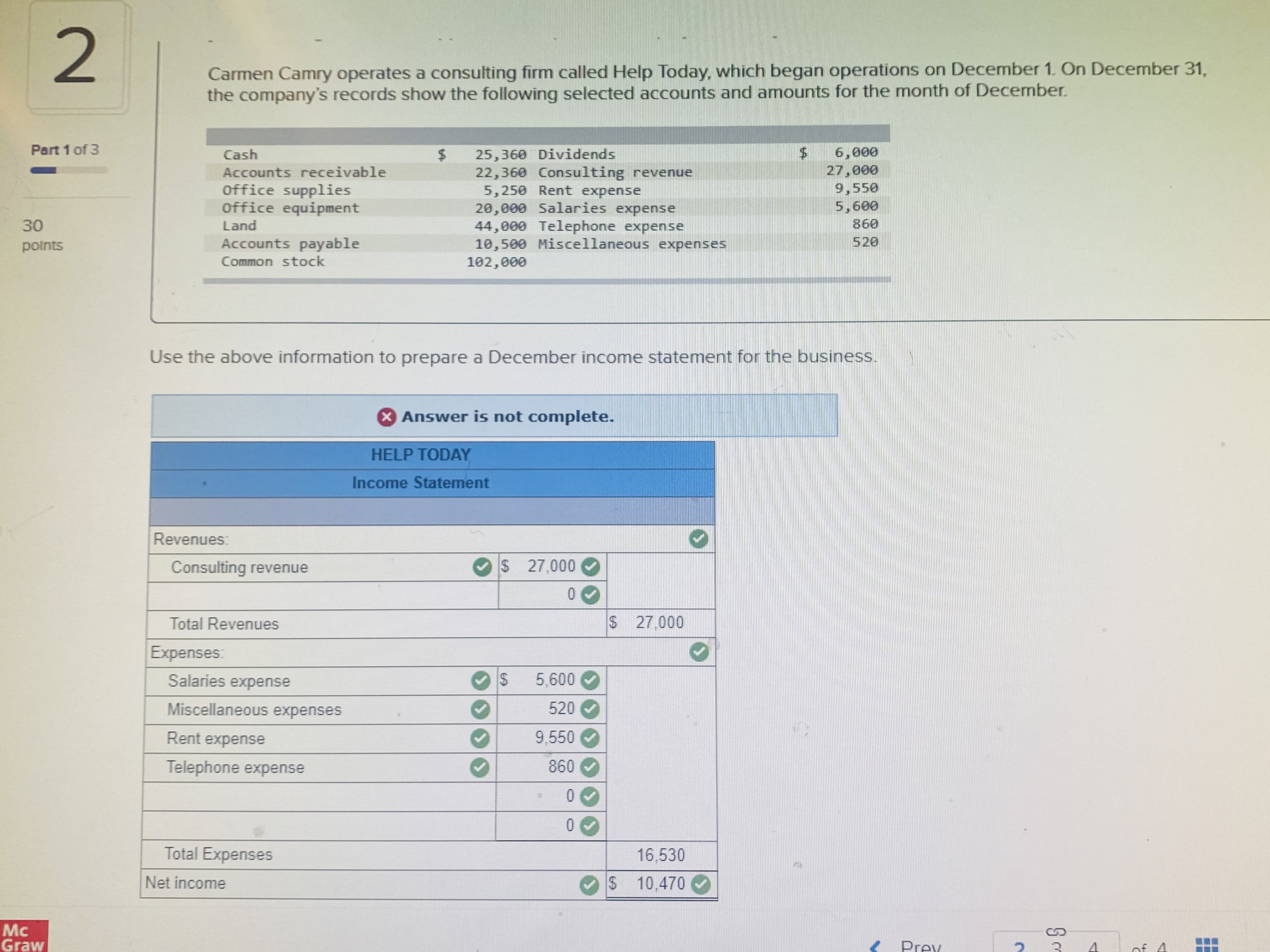 31, the company's records show the following selected accounts and amounts for