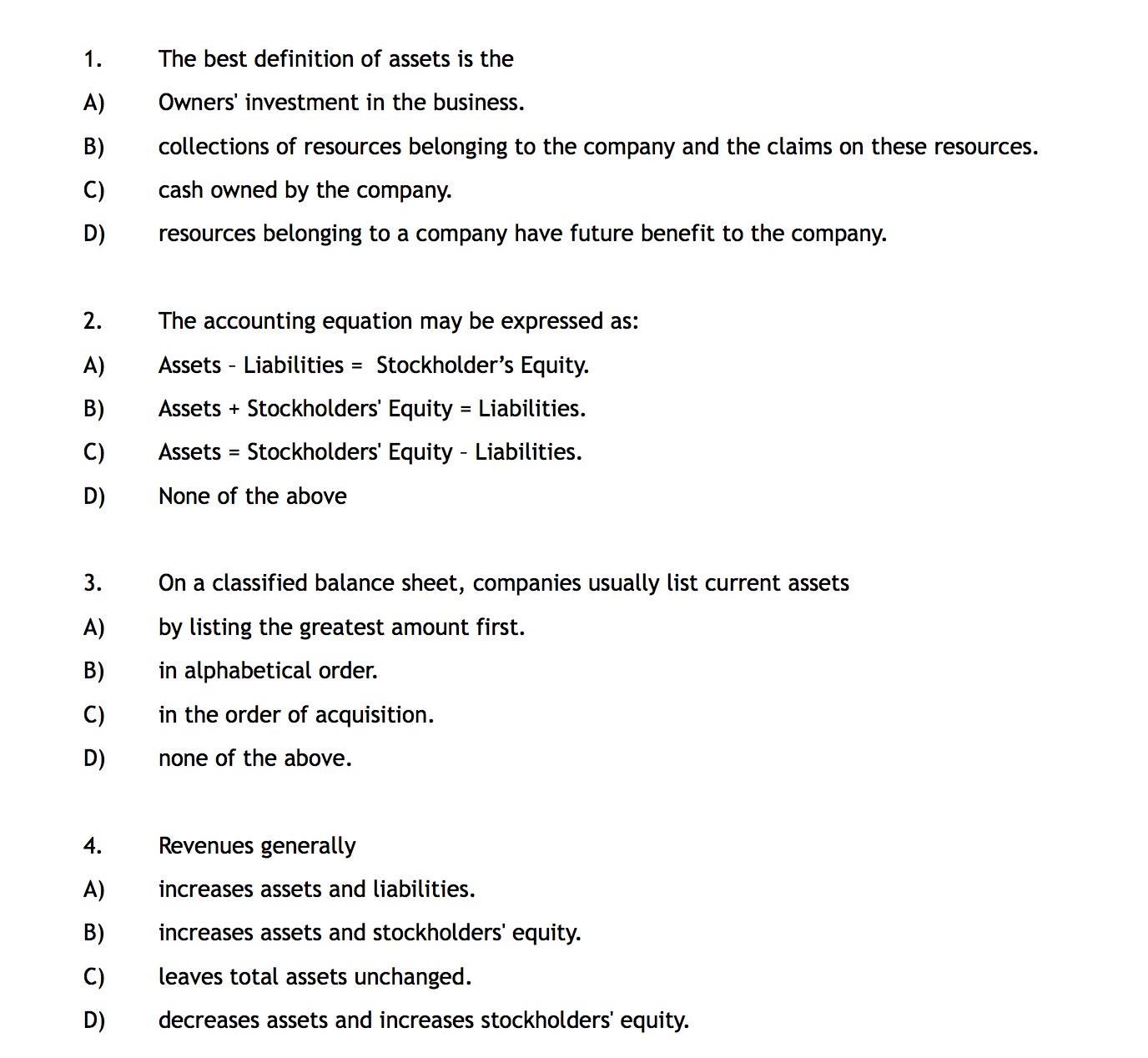 111111111111 A) B) C) D) A) B) C) D) A) B) C)