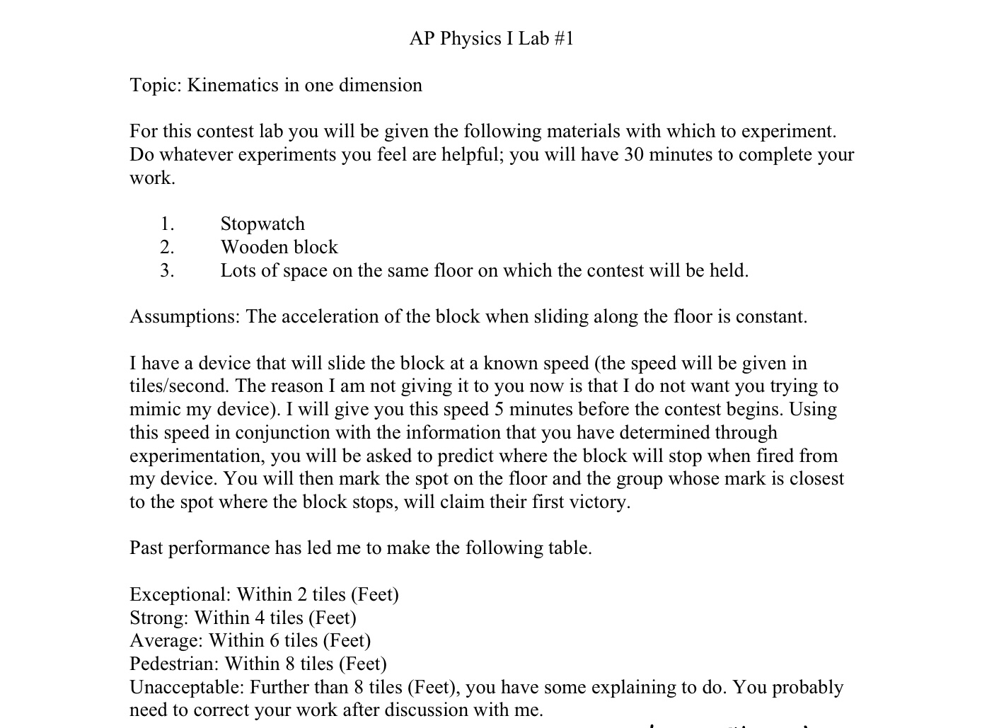 physics lab : Kinematics in One Dimensionintroprocedureanalysisconclusion No need to be