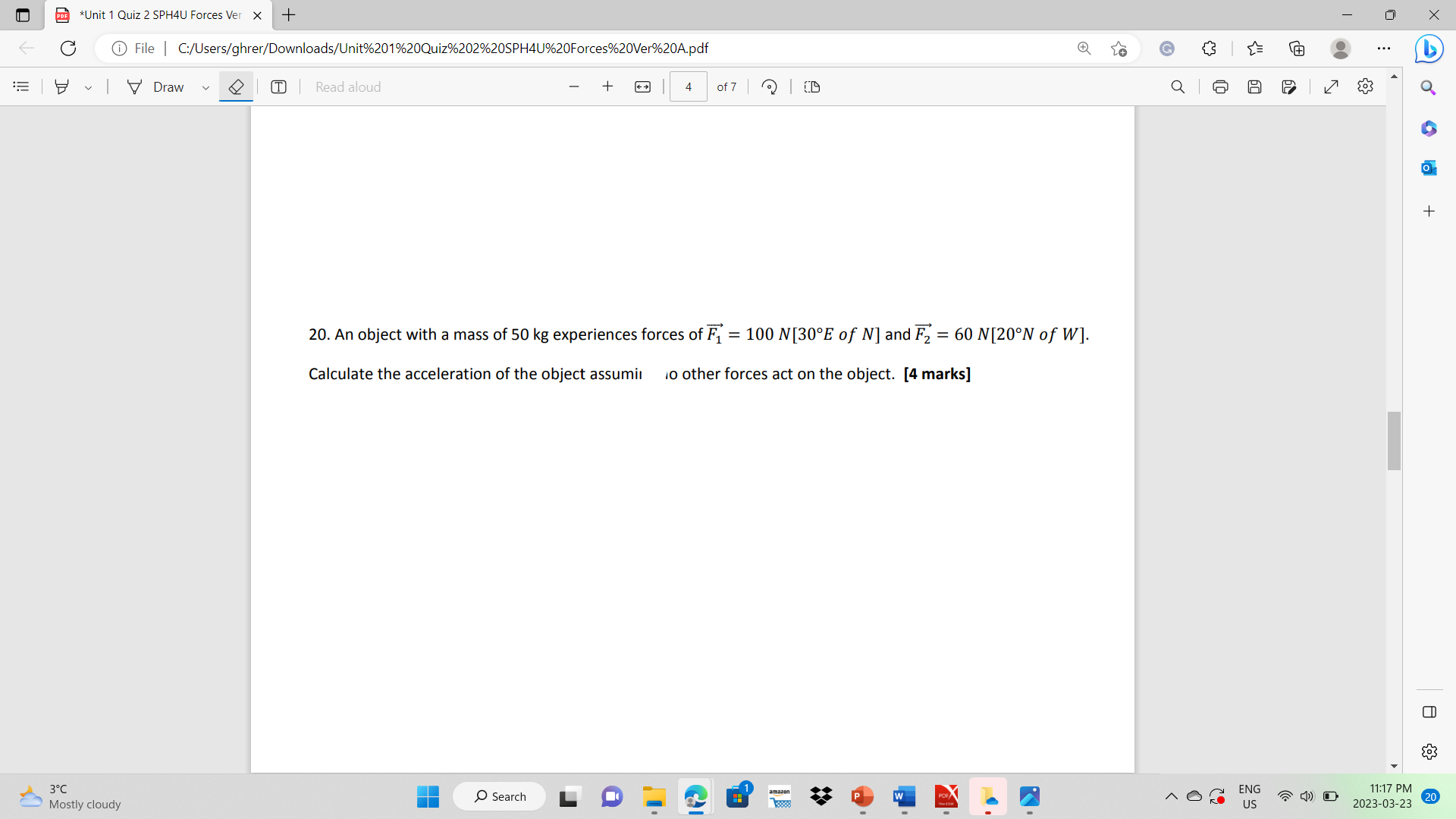ED Q16 8 SPHAU Unit #1 Test Day 1 Ver A Dynamics