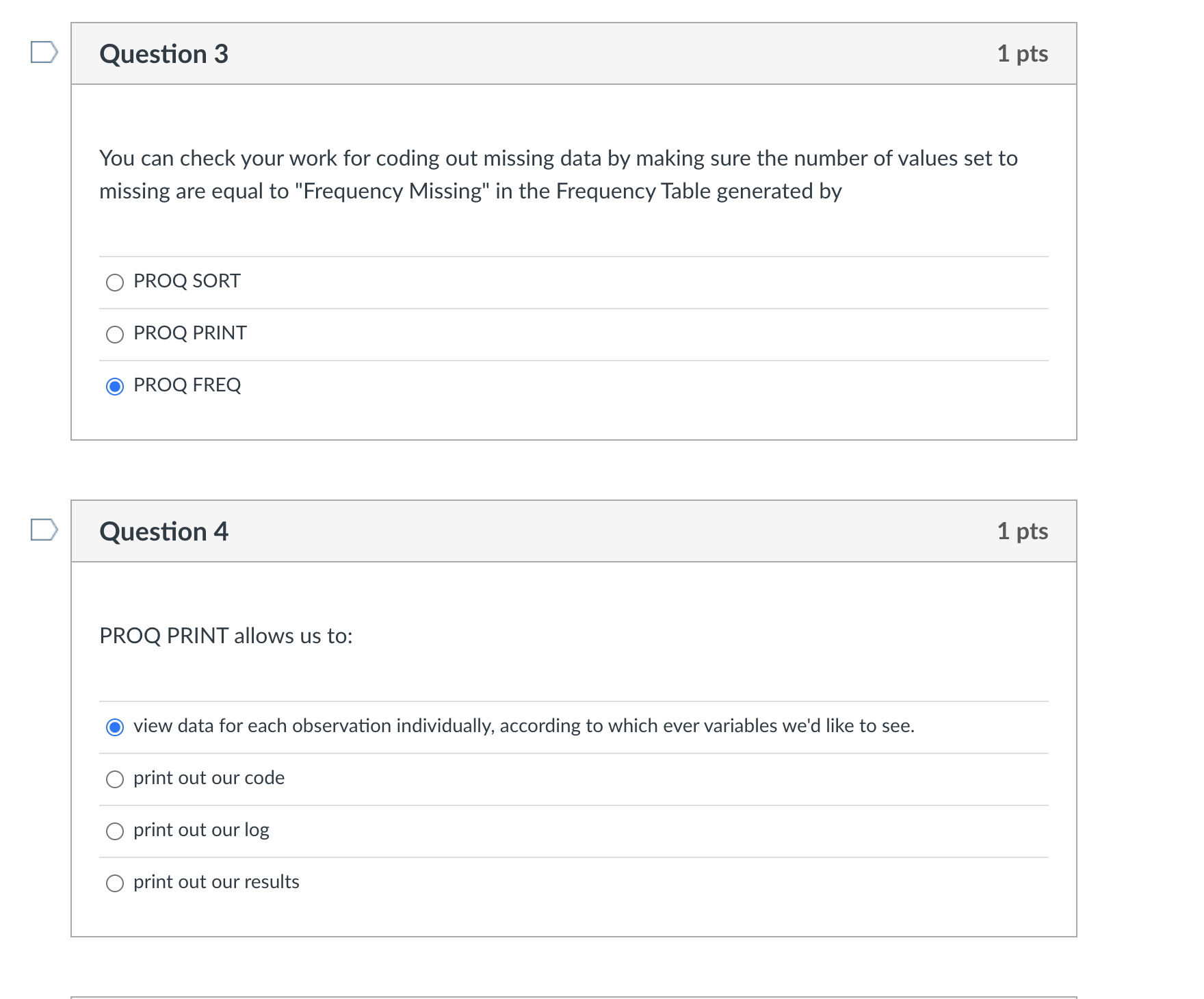 check your work for coding out missing data by making sure the