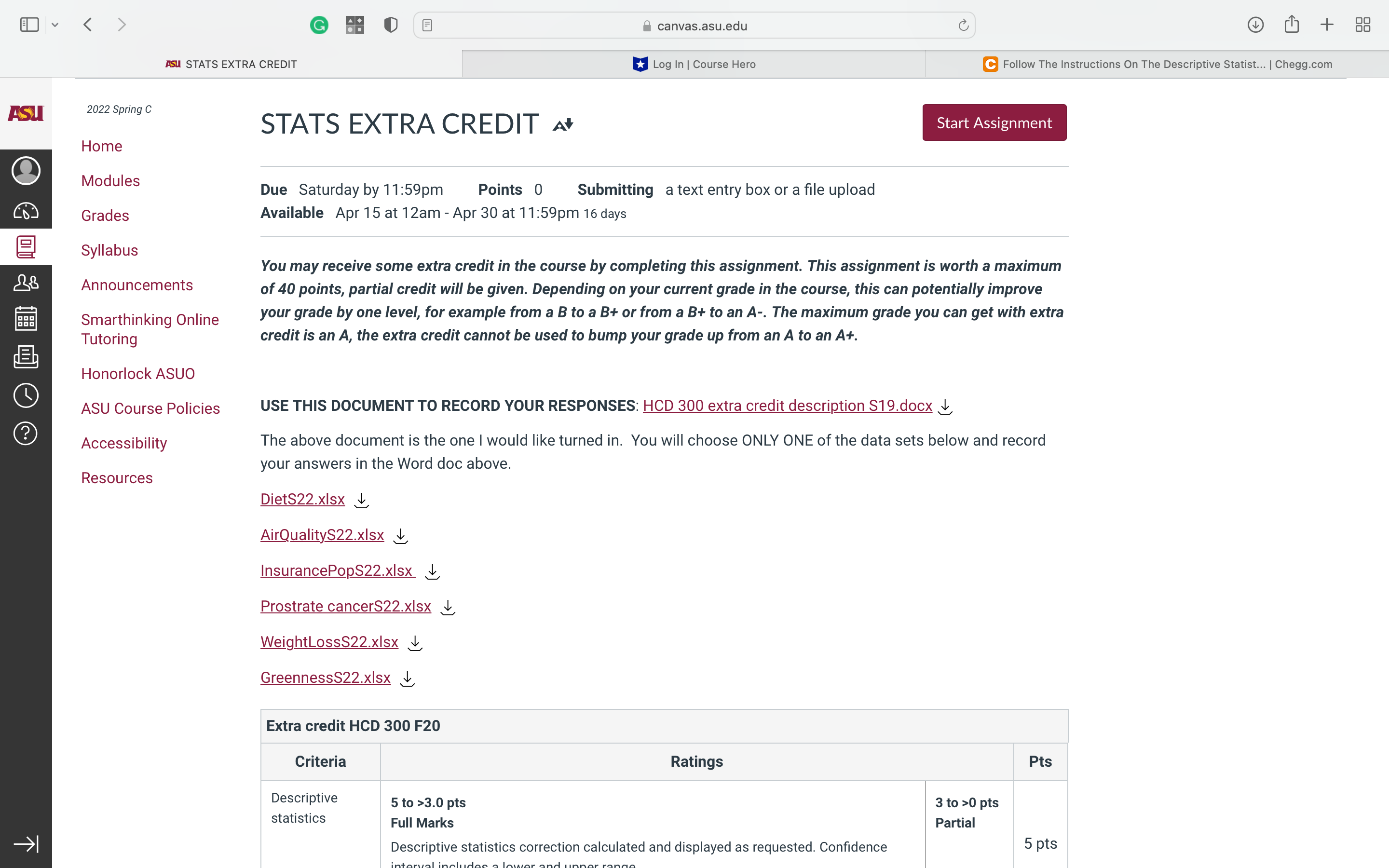to >0 pts Grades statistics Full Marks Partial Descriptive statistics correction calculated