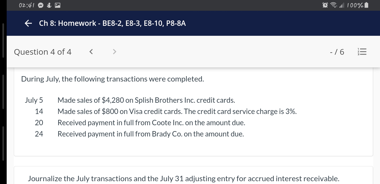 And a partial balance sheet. 02:40 ~ & all 100% -